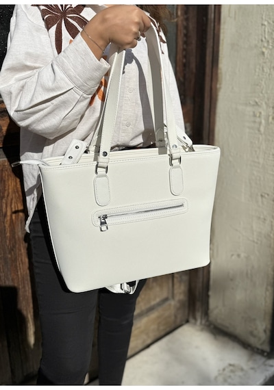 Just Polo Kadın Yeni Sezon Büyük Boy 3 Bölmeli Lüks El Ve Omuz Çantası Shoulder Bag Beyaz 66159387