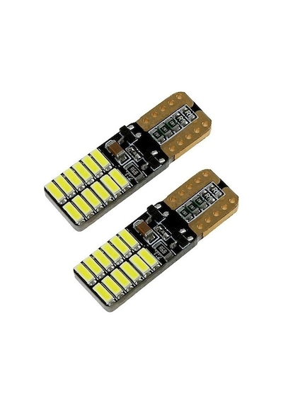 5 Adet T10 Led Beyaz 12v Park Led Plaka Tavan Led Ampul 24 Led