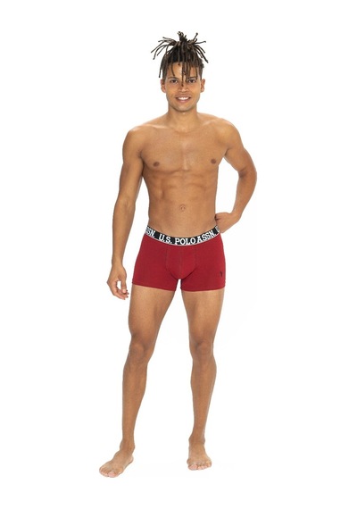 U.S. Polo Assn. U.s Polo Assn. 80533 Erkek Pamuklu 3'lü Boxer-bordo&siyah&antrasitmelanj Siyah