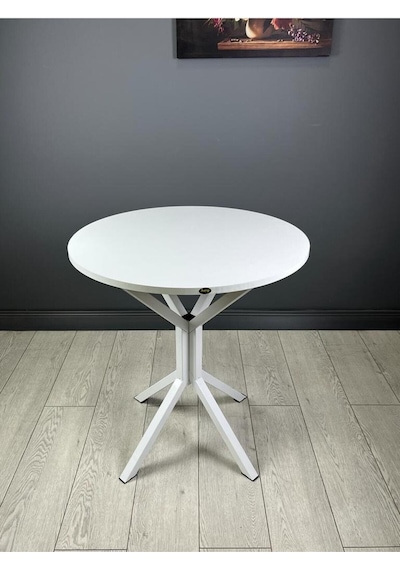 Nisa Beyaz Yuvarlak Mutfak Masası Yemek Masası Balkon Masası Metal Beyaz Ayak 70 Cm Nisa Beyaz Yuvarlak Mutfak Masası Yemek Masası Balkon Masası Metal Beyaz Ayak 70 Cm