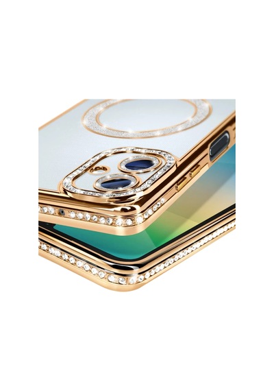 Samsung Galaxy A06 Joke Simli Magneticsafe Kılıf - Gold 0.2M-Çok Renkli