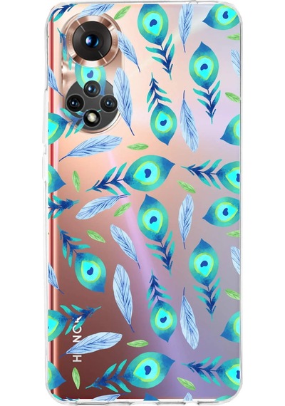 Huawei Honor 50 İle Uyumlu 1mm Slim Fit Nazar Boncuğu 3 Baskılı Şeffaf Kılıf Şeffaf