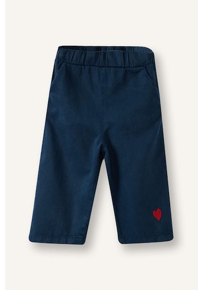 Defacto Wıde Leg Nakışlı Geniş Paça Gabardin Pantolon Kız Bebek H4729a526smnv147 Lacivert-nv147