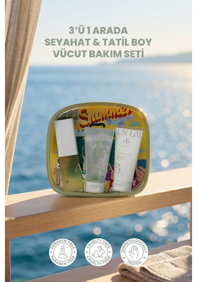 Aln Nab Seyahat Boy Vücut Bakım Seti 3x50 Ml - Spf 30 Güneş Yağı, Duş Jeli & Nemlendirici Vücut Losyonu
