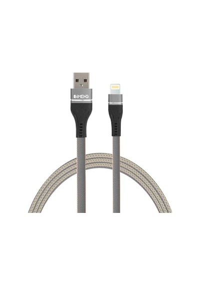 Imeng ML108 3.1A Usba To Lightning Örgülü Data Hızlı Şarj Kablosu Gri