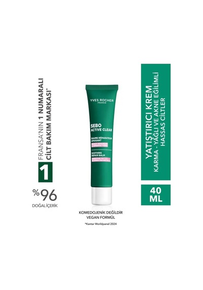 Yves Rocher Hassas Cilt Yatıştırıcı Krem-bisabolol&allantoin&aloe Vera-sebo Active Clear Botanik Kompleks 40 Ml