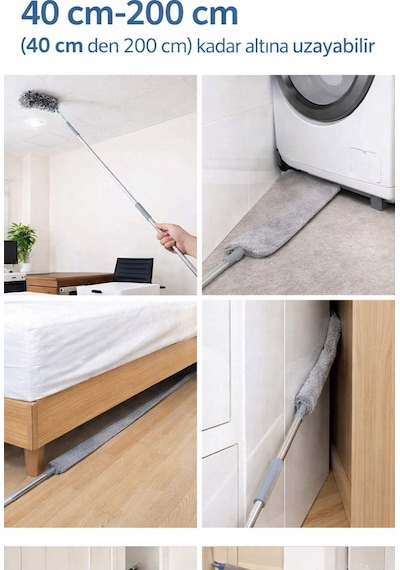 Ev Ve Ofis İş Tipi Çok Yönlü Boşluk Tavan Ve Toz Alma Seti 40 Cm 200 Cm