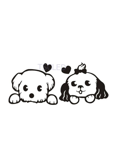 Köpek Araba Çıkartmaları Sticker Su Geçirmez