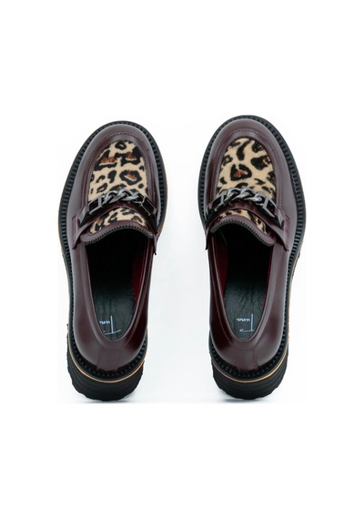 Tuna Hakiki Deri Eva Taban Loafer Kadın Ayakkabı - Z263244 Bordo
