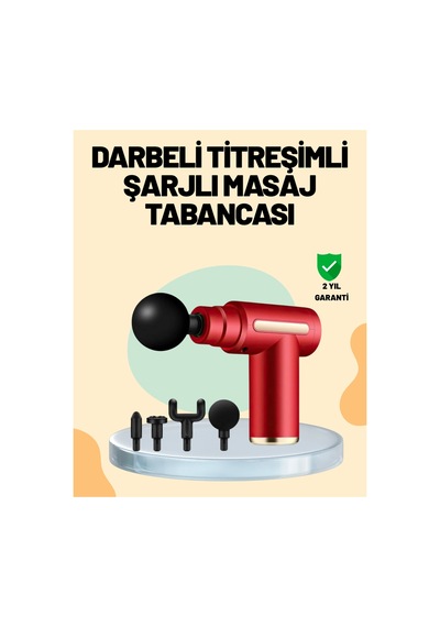 Mey İthalat Kas Gevşetici Masaj Tabancası 4 Başlık Ayarlanabilir Hız Diğer