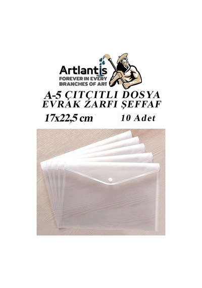 A5 Çıtçıtlı Dosya Şeffaf 10 Adet A-5 Çıtçıtlı Zarf Dosya Transparan 17x22.5 Cm Küçük Boy Çıtçıtlı Dosya