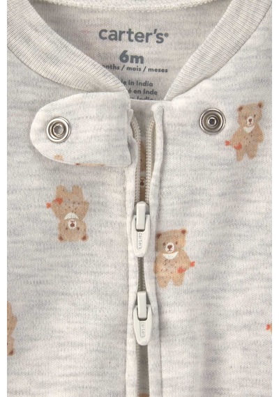 Carter's Bebek Fermuarlı Patikli Tulum Gri 1v243510