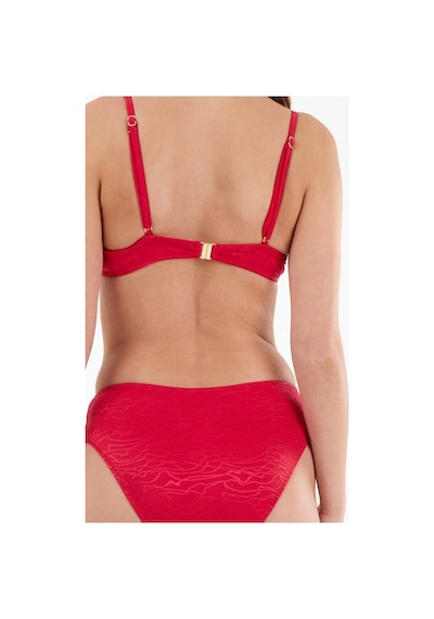 Louren Kadın Siyah/kırmızı Desen Detaylı Döner Kaplı Bikini Takımı Kırmızı