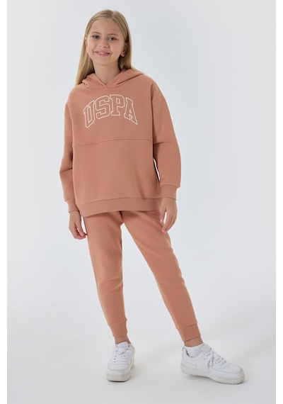 U.S. Polo Assn. Kız Çocuk Bordo Eşofman Takımı Pembe