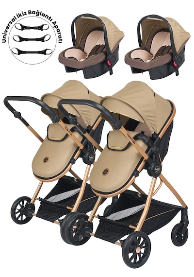 Baby Home 1010 Ayrılıp Birleşebilen Travel Sistem İkiz Bebek Arabası