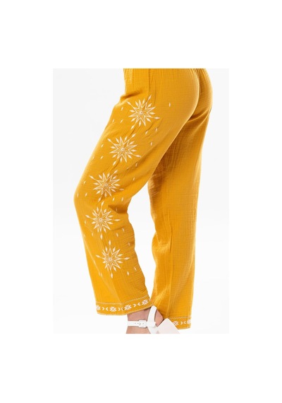 Eliş Şile Bezi Beli Lastikli Günışığı Yazlık Müslin Pantolon Hardal Hrd-hardal Hardal