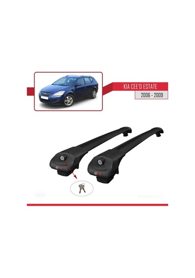Kia Ceed Sportswagon 2006-2009 Arası İle Uyumlu Ace-1 Ara Atkı Tavan Barı Siyah