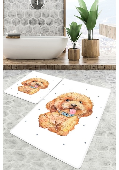 Terrier Banyo Halısı Djt 2 Li Set Çok Renkli