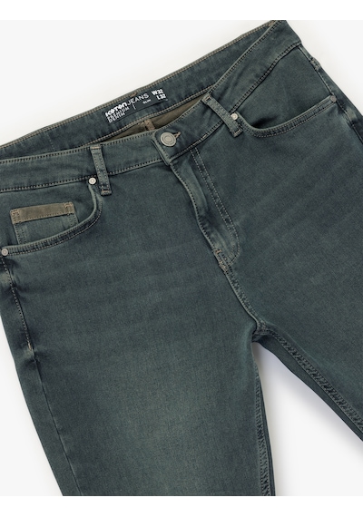 Koton Pamuklu Normal Bel Slim Fit Jean Pantolon - Brad Jean Petrol 6wam40017nd