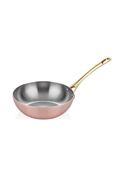 Multi Metal Bakır Wok Tava 24cm Bakır