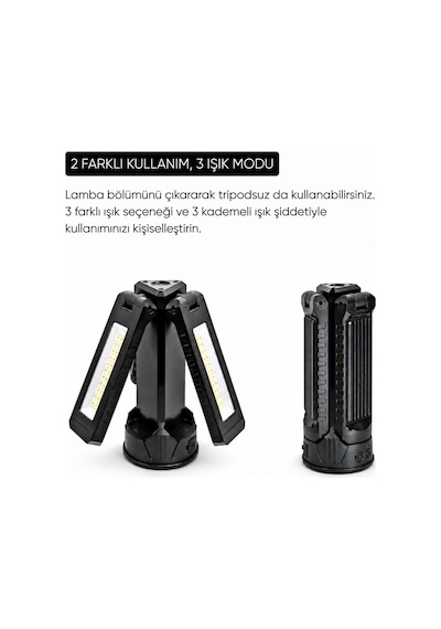 Şarj Edilebilir Çok Amaçlı Led Aydınlatma - Wison - 5000 Lümen Ws-723 Çok Renkli