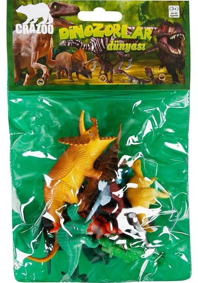 Crazoo Dinozorların Dünyası Poşetli Hayvan Oyun Seti 07051 Kahverengi