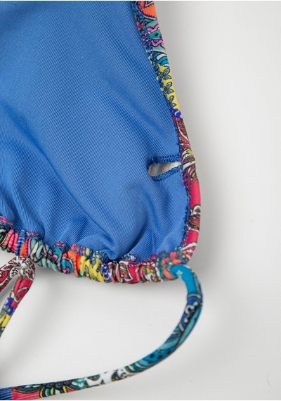 Mavi - Renkli Üçgen Bikini Üstü 1914064-28319 Çok Renkli
