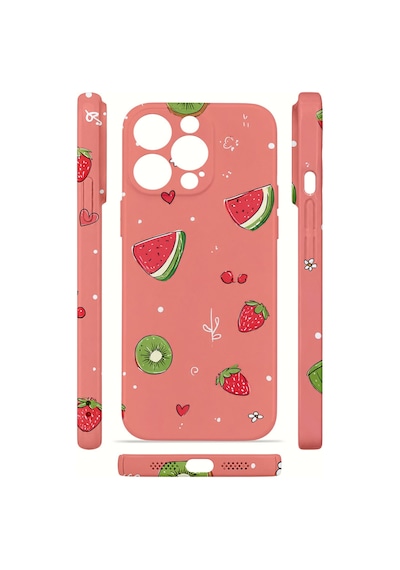 Apple iPhone Uyumlu 14 Pro Max Vorian İnce Kamera Korumalı Mika Kılıf Summer Fruit Crush Summer Fruit Crush Mika