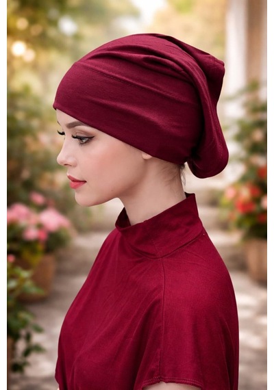 Aldaiyr Boru Bone Geçme Bone Tesettür Bordo