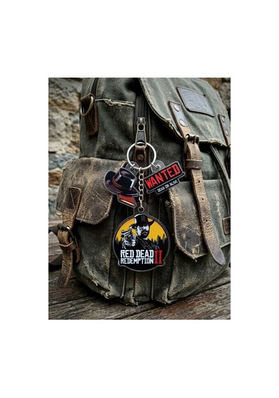 Owl Bag Red Dead Redemption Arthur Morgan Desenli Acrylic Anahtarlık Çanta Süsü Çok Renkli