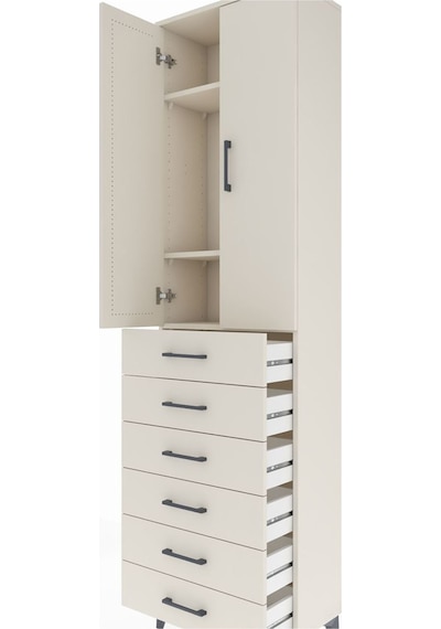 Arges Dolap 3 Raflı 6 Çekmeceli 2 Kapaklı 60x30x221 Aytaşı-ay... Aytaşı
