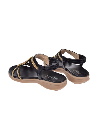 Guja Taş Detaylı Comfort Kadın Sandalet Gj-26y24015 Siyah
