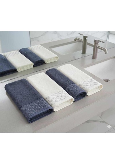 Dıagonal Waffle Gri-bej Best Set Hamam Takımı