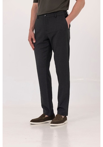 Sabri Özel Antrasit Yanı Lastikli Köprülü Kemerli Slim Fit Jogger Pantolon