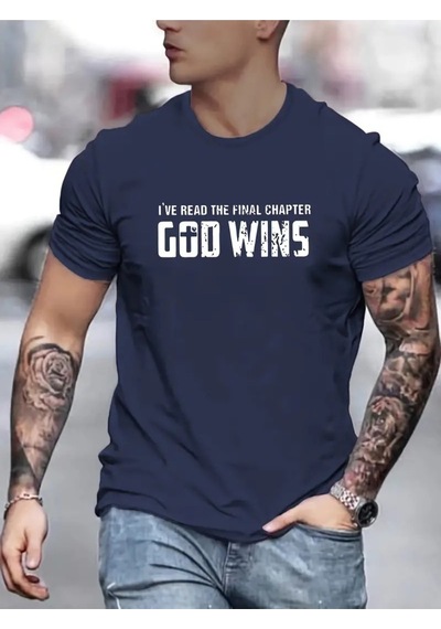 Flood Of Style Erkek Lacivert God Wıns Baskılı Oversize