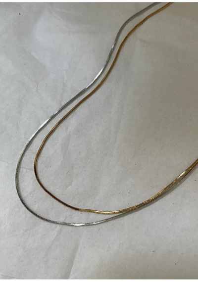 Gold Renk 60 Cm Unisex Çelik Ince Italyan Zincir Kolye Çelik