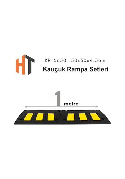 Kauçuk Rampa Set, Otopark Rampası, Kaldırım Rampası 50x30x4,5 Cm 1 Metre