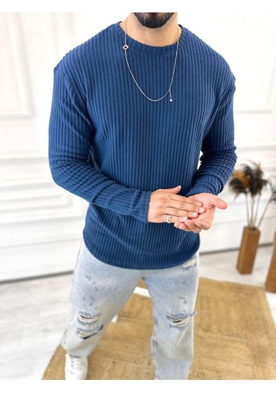 Elku Moda Uzun Kollu Tişört Fitilli Bisiklet Yaka Yumuşak Dokulu Tüylenmez Pamuklu Kazak Sweatshirt Lacivert Elku Moda Uzun Kollu Tişört Fitilli Bisiklet Yaka Yumuşak Dokulu Tüylenmez Pamuklu Kazak Sweatshirt Lacivert