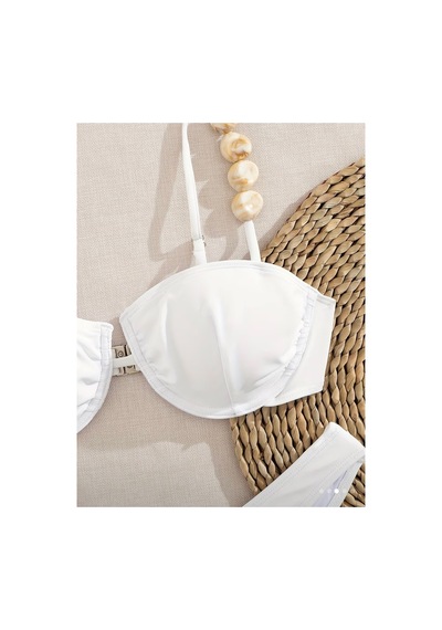 Lilly Coastal Pearls Boncuk Detaylı Beyaz Bikini Takımı Beyaz Beyaz