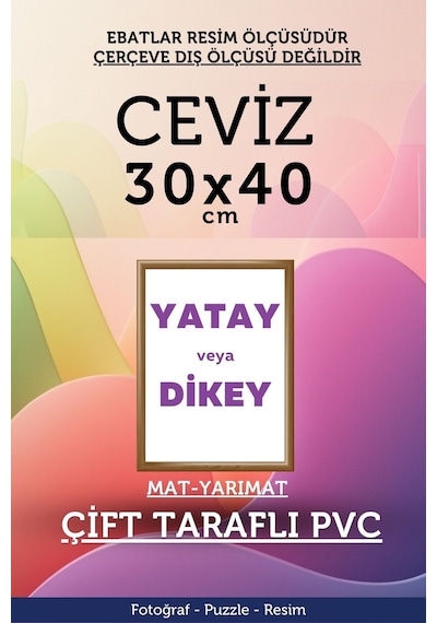 Kahverengi-22mm-30x40 Cm Mat Pvc Li Camsız Fotoğraf Puzzle Belge Çerçeve Yatay Dikey Asılabilme. 52558704