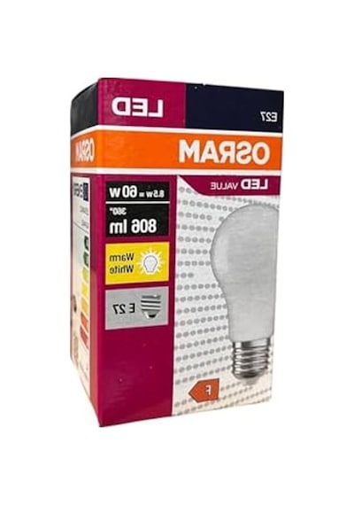 Osram Ledvalue 8.5w E27 Led Ampul 2700k Sıcak Sarı Işık, 806 Lümen, 60w Eşdeğer Enerji Tasarruflu Ampul 10'lu Paket Enerji Sınıfı F 10c