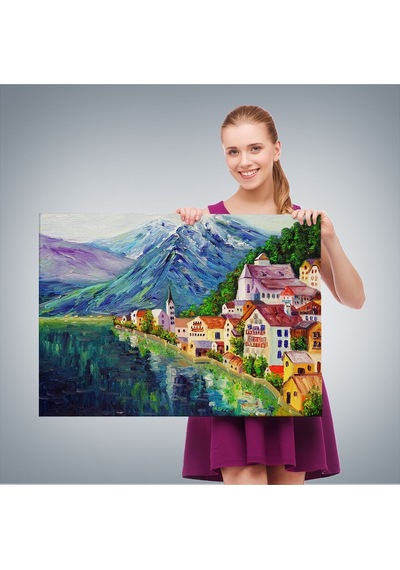 Es10 Dekoratif Baskı Sukulent Kanvas Tablo (95 x 165) HS-3438-3