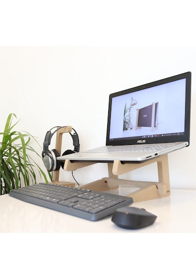 Hanwood Ahşap Laptop Standı - Laptop Yükseltici - 13" _ 14"