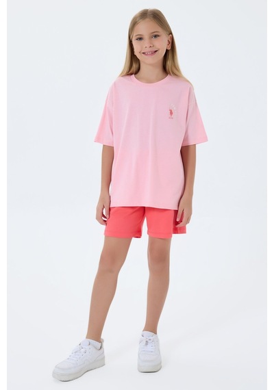 U.s. Polo Assn. Kız Çocuk Pembe Şort Takım Us2512-c-v2 Pembe