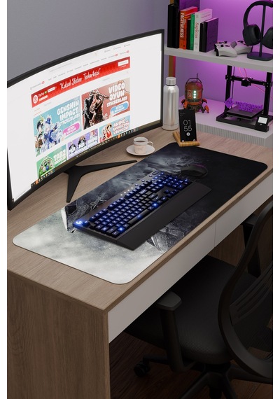 Halo Kaymaz Dikişli Kauçuk Oyuncu Mousepad V4 - 90x40 Xxl Gaming Mouse Pad Fare Altlığı