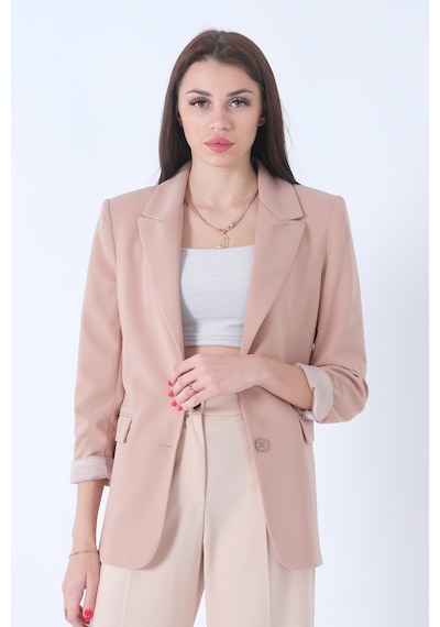 Feminist Bej Vatkalı Astarlı Blazer Ceket 0105110.55 Bej