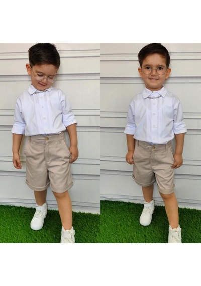 Modavals Gabardin Kardeş Kombin Şortlu Erkek Çocuk Takım