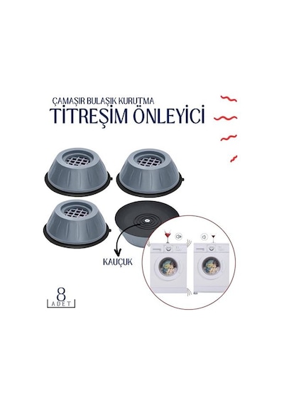 Modacar Titreşim Önleyici Kauçuk 8 Adet S.langston Design Çok Renkli