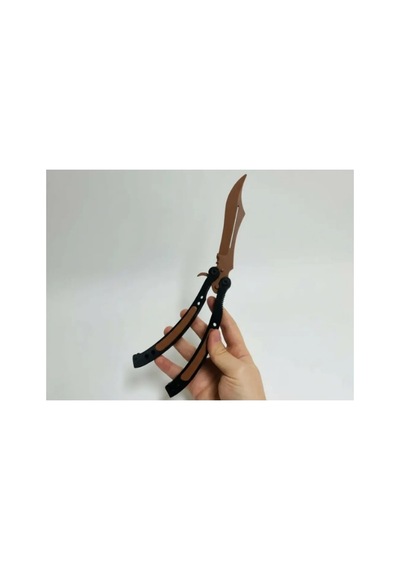 Cs2 Kelebek/butterfly Bıçak Plastik Kahverengi Oyuncak 3d Keskin Değil