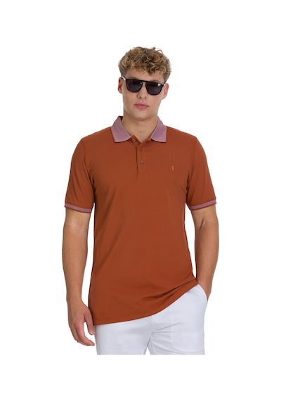 Hatemoğlu Kiremit Regular Fit 100% Pamuklu Polo Yaka Tişört 1999780 Tarçın-01